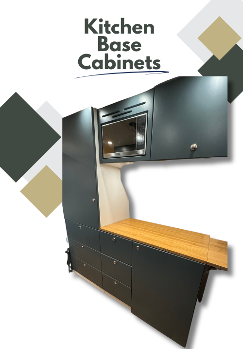 Camper kitchen base cabinets