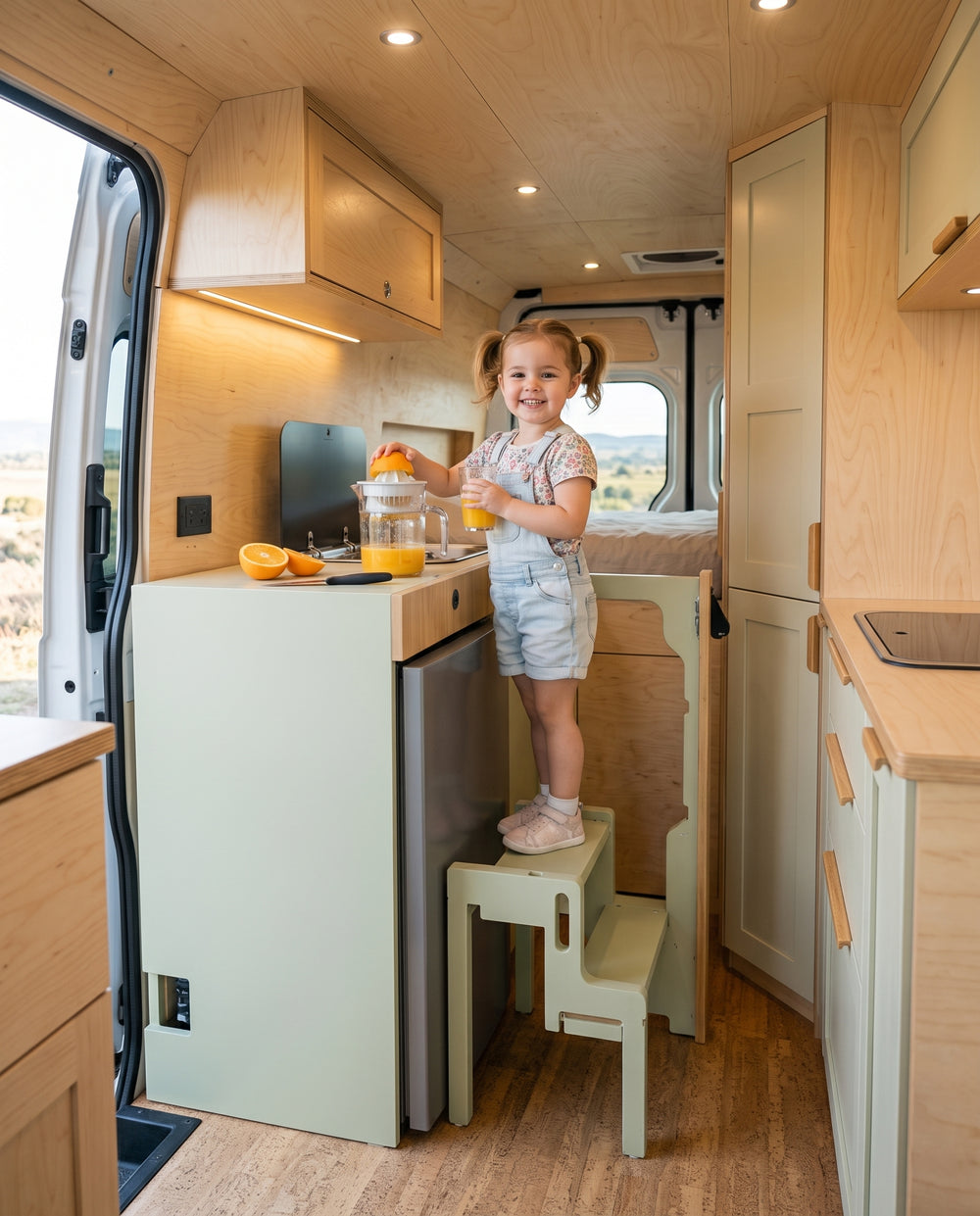 Pantry Unfolds Into Step Stool