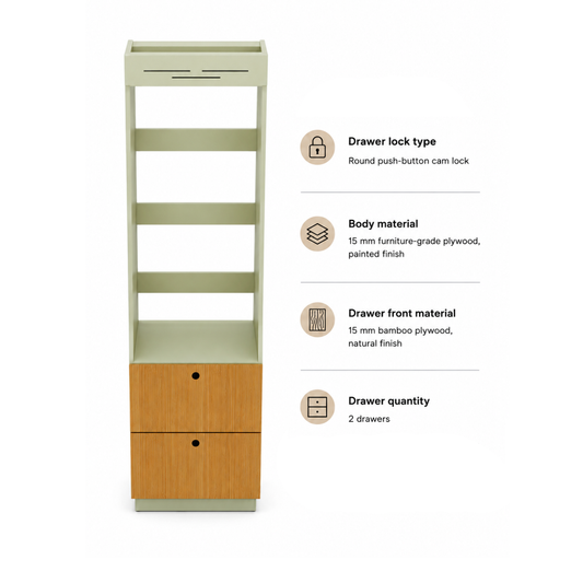 Fully Assembled Sprinter Slim Tall Storage Cabinet with Bamboo Doors | Vankea