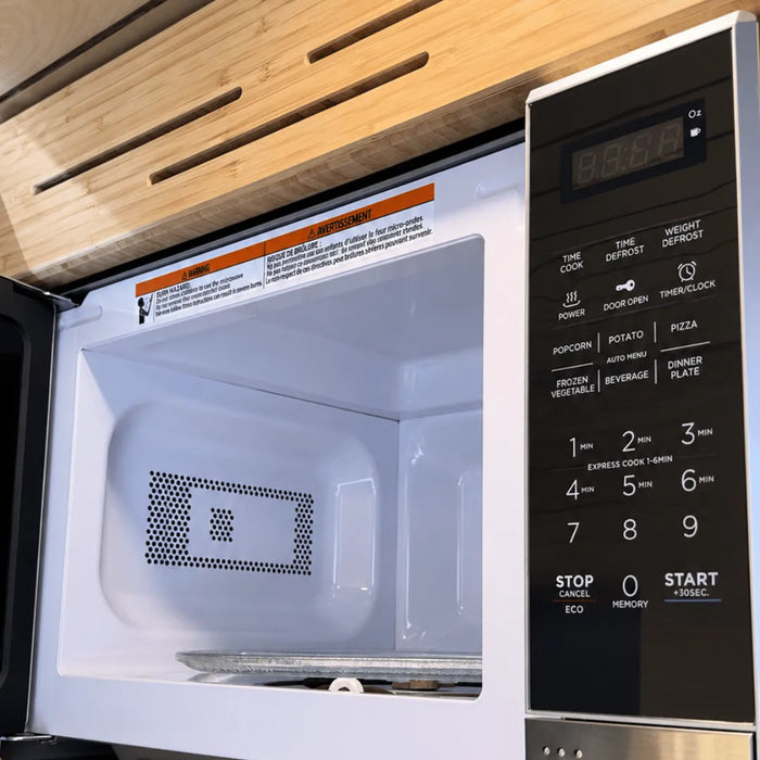 Built-in Microwave Overhead Wall Cabinet with 2-Level Storage & LED Light | Vankea