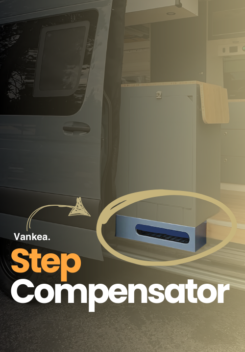 Step compensator for added safety in van and RV steps