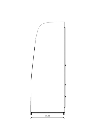 Tall cabinet side view dimensions