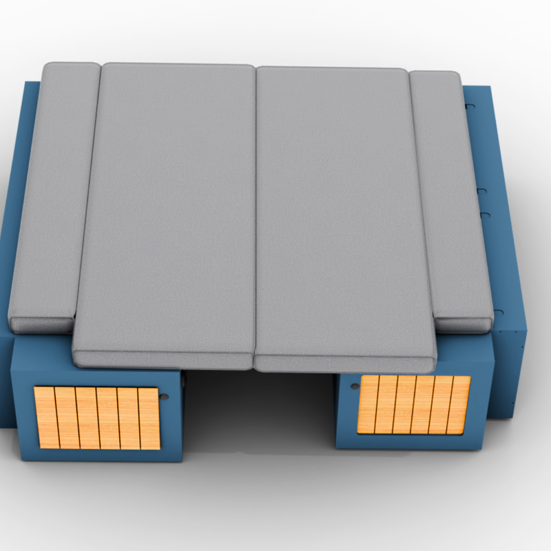 Vankea Dinette Bench Set for Camper Vans | Left & Right Seat Boxes with Storage & Battery Bay