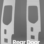 Upgraded split-style rear door interior panels for Sprinter vans 