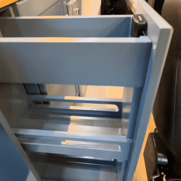 Ford Transit Van Kitchen Cabinet with Bamboo Top and Pull-Out Storage | Vankea