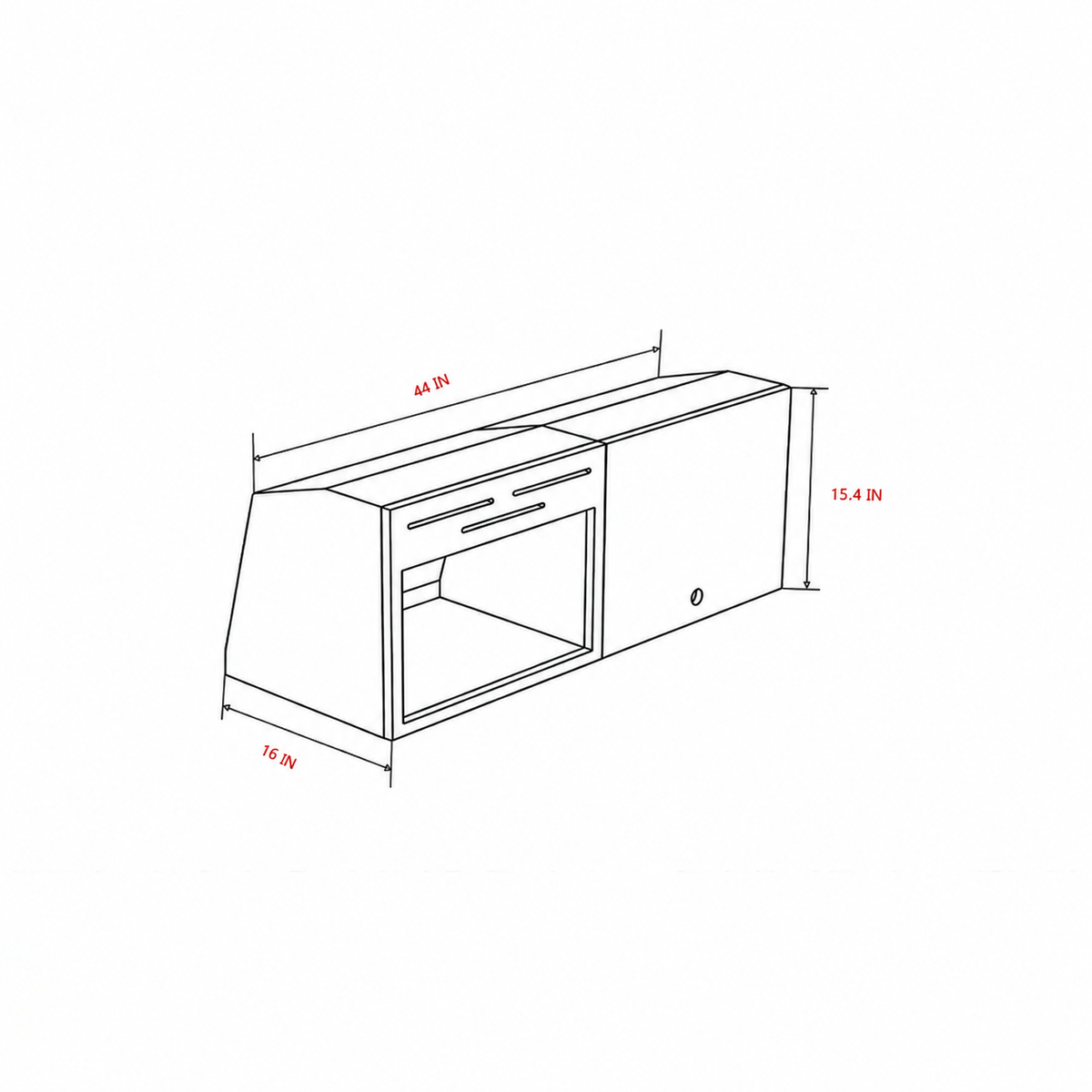 Built-in Microwave Overhead Wall Cabinet with 2-Level Storage & LED Light | Vankea