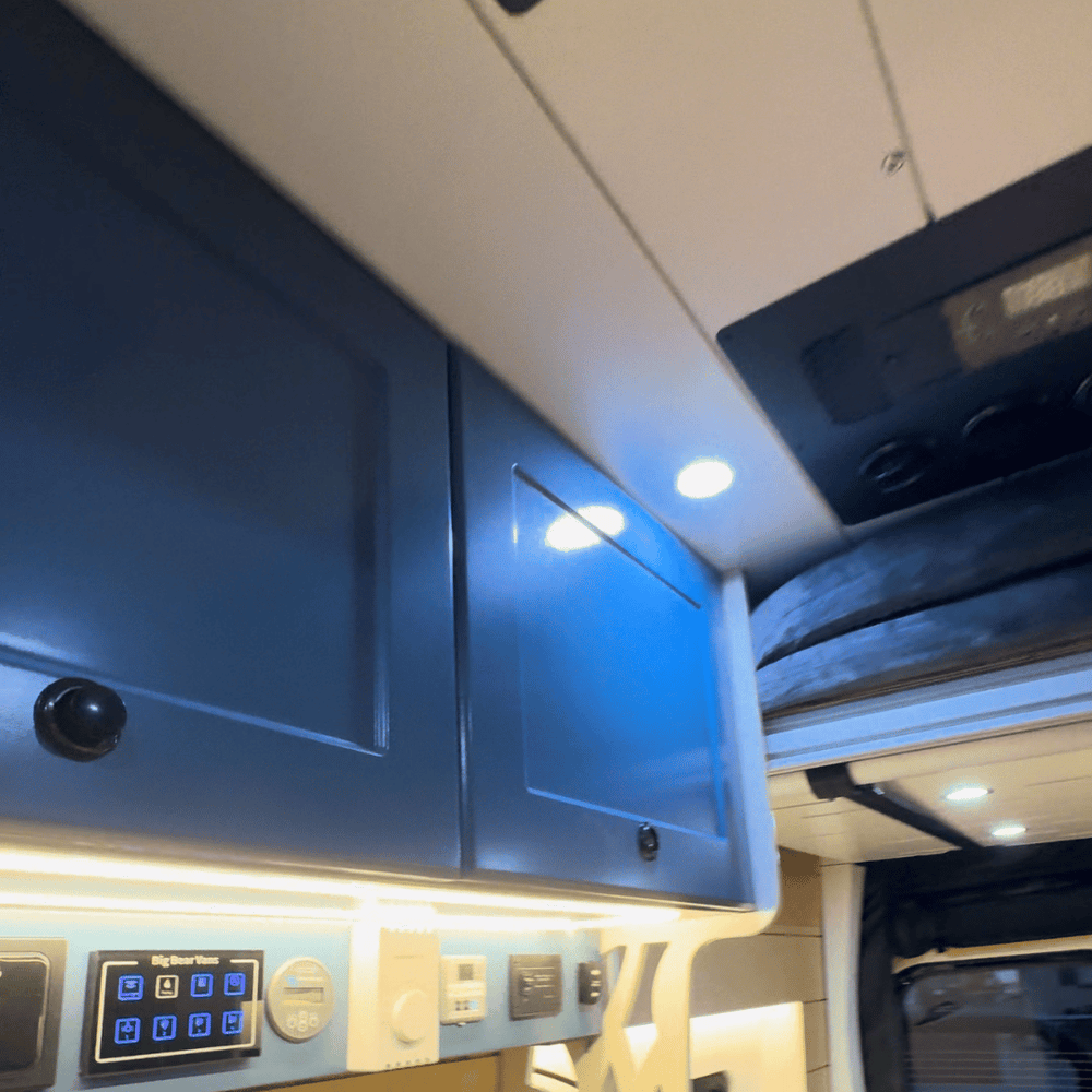 Ford Transit Overhead Cabinet with 2-Compartments Storage & LED | Vankea