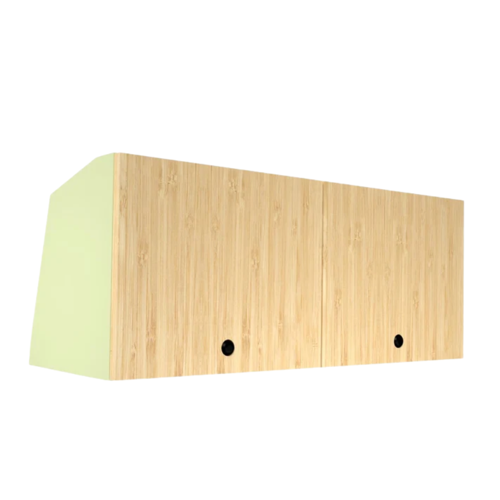 Van Upper Wall Cabinet – Bamboo Doors, Pastel Sage Body