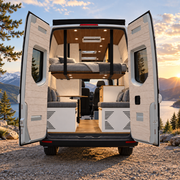 Lightweight White Dinette Bench to Bed Built to Fit Your Sprinter 170 | Vankea