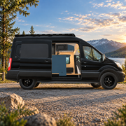 Ford Transit 148WB Overhead Cabinet with Built-In Microwave & Storage Compartment | Vankea