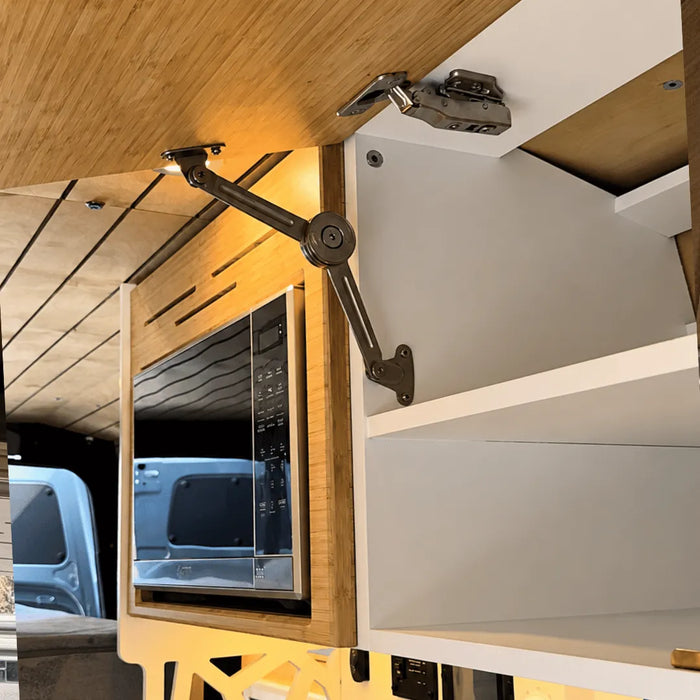 Built-in Microwave Overhead Wall Cabinet with 2-Level Storage & LED Light | Vankea