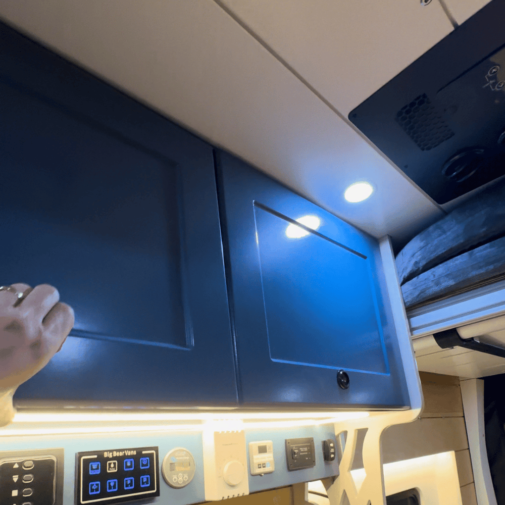 Ford Transit Overhead Cabinet with 2-Compartments Storage & LED | Vankea