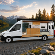 Fully Assembled Sprinter Van Overhead Wall Cabinet with 2 Compartments & LED Light | Vankea