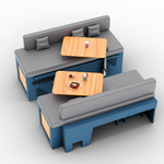Vankea Dinette Bench Set for Camper Vans | Left & Right Seat Boxes with Storage & Battery Bay