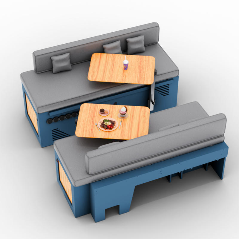 Vankea Dinette Bench Set for Camper Vans | Left & Right Seat Boxes with Storage & Battery Bay