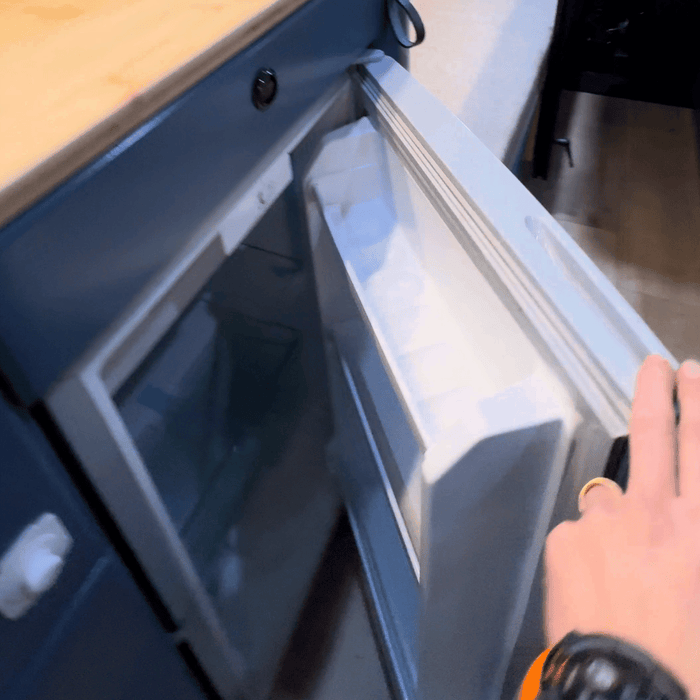 Ford Transit Van Kitchen Cabinet with Bamboo Top and Pull-Out Storage | Vankea