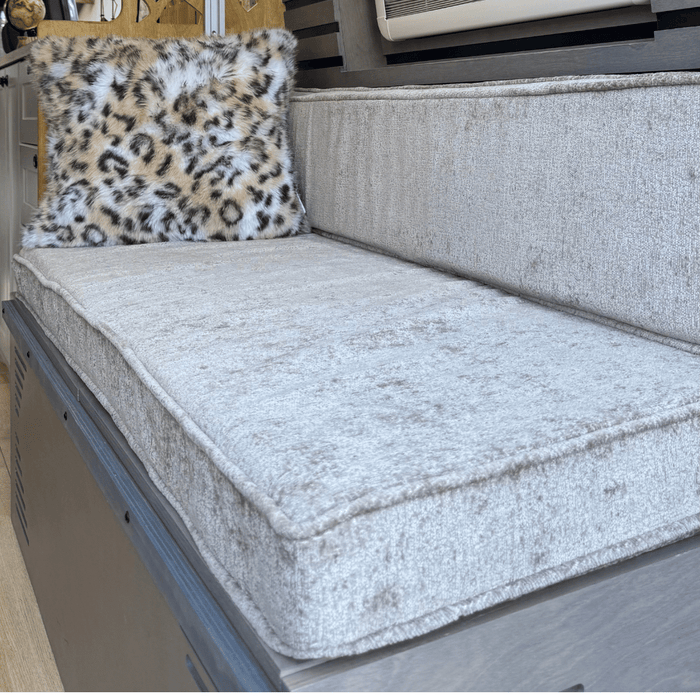 Pastel Sage Dinette Bench to Bed for Your Sprinter 170 Van | Vankea