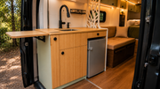 Sprinter 144 Galley Kitchen Cabinet – Two-Sided Storage with Fold-Out Counter