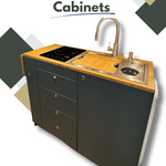 Camper kitchen cabinet with a sink 