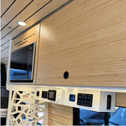 Built-in Microwave Overhead Wall Cabinet with 2-Level Storage & LED Light | Vankea