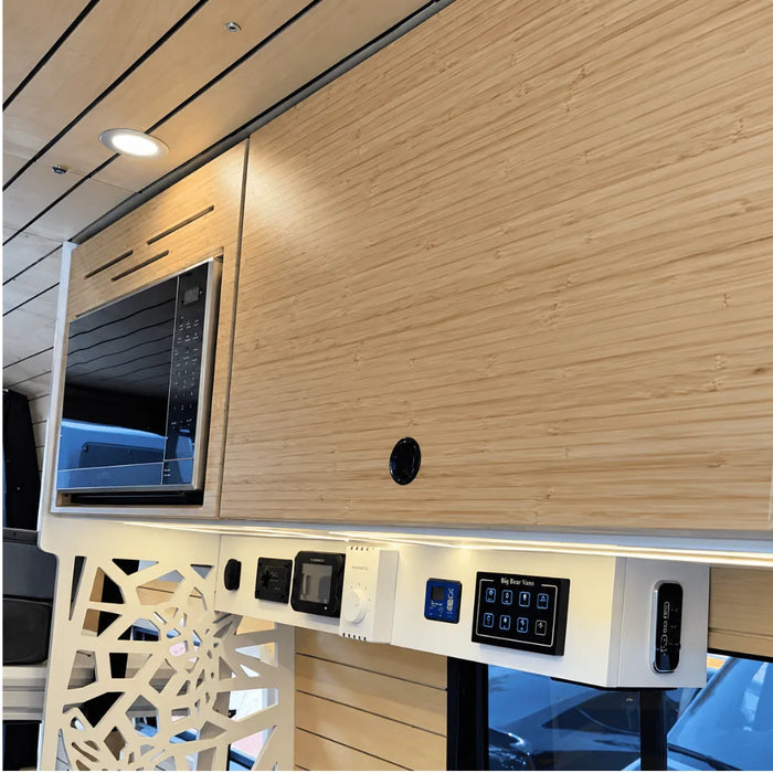 Built-in Microwave Overhead Wall Cabinet with 2-Level Storage & LED Light | Vankea