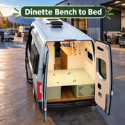 Pastel Sage Dinette Bench to Bed for Your Sprinter 170 Van | Vankea