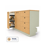 Pastel Sage Camper Van Kitchen Cabinet with Bamboo & Foldable Countertop | Vankea