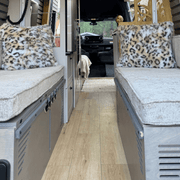 Pastel Sage Dinette Bench to Bed for Your Sprinter 170 Van | Vankea