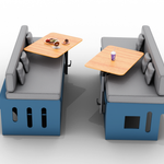 Vankea Dinette Bench Set for Camper Vans | Left & Right Seat Boxes with Storage & Battery Bay
