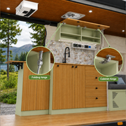 Fully Assembled Sprinter Van Overhead Wall Cabinet with 2 Compartments & LED Light | Vankea