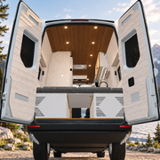 Lightweight White Dinette Bench to Bed Built to Fit Your Sprinter 170 | Vankea