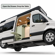 Pastel Sage Camper Van Kitchen Cabinet with Bamboo & Foldable Countertop | Vankea