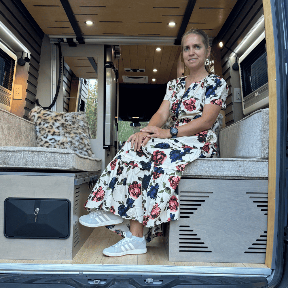 Pastel Sage Dinette Bench to Bed for Your Sprinter 170 Van | Vankea