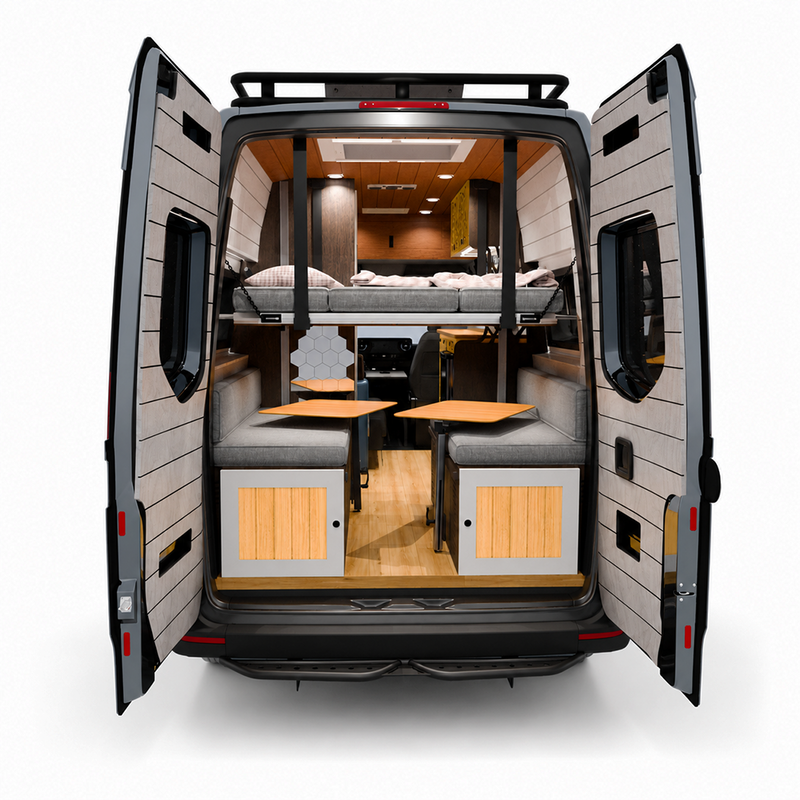 Sprinter 144 Shiplap Rear Door Panels – White Stain | Vankea
