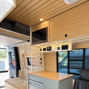 Built-in Microwave Overhead Wall Cabinet with 2-Level Storage & LED Light | Vankea