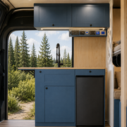 Ford Transit Van Kitchen Cabinet with Bamboo Top and Pull-Out Storage | Vankea
