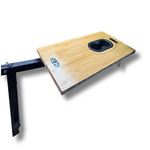 Van swivel table with folding design and built-in cup holder