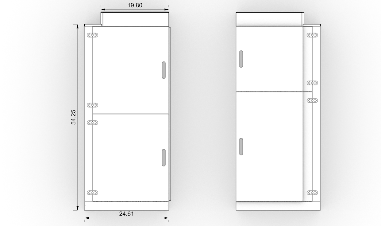 Dinette bed system top view dimensions