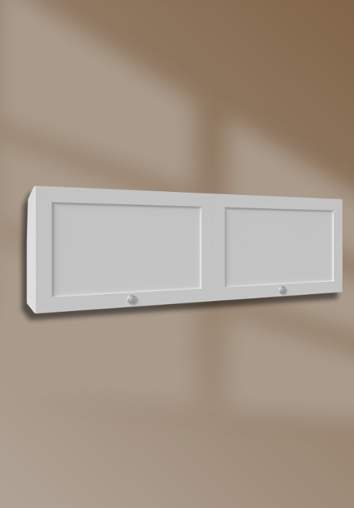 Overhead storage wall cabinets for camper van setups