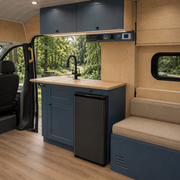 Ford Transit Van Kitchen Cabinet with Bamboo Top and Pull-Out Storage | Vankea