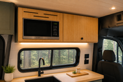 Sprinter Overhead Microwave Cabinet – Bamboo Front with Storage & LED