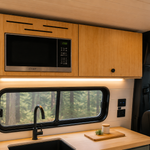 Vankea Overhead Microwave Wall Cabinet – Left (Lightweight Campervan Storage, Bamboo/Sage)