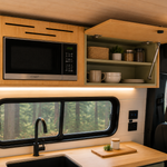 Vankea Overhead Microwave Wall Cabinet – Left (Lightweight Campervan Storage, Bamboo/Sage)