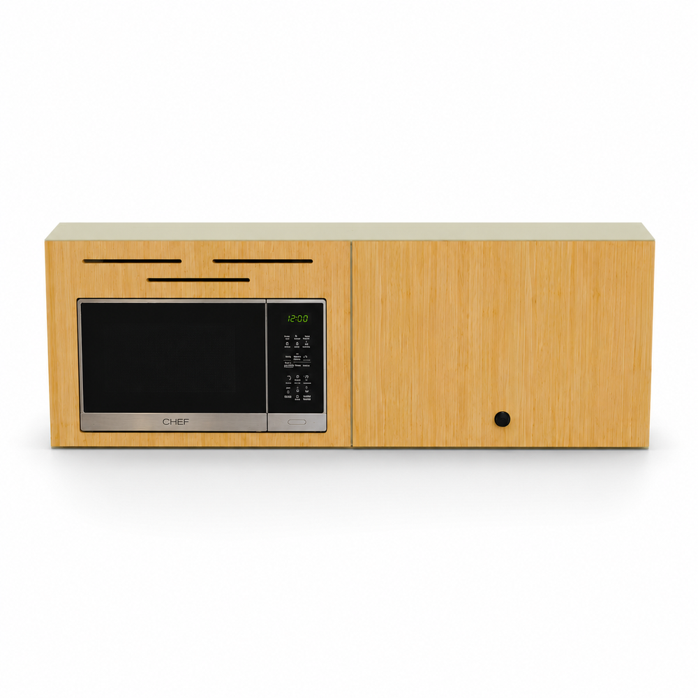 Vankea Overhead Microwave Wall Cabinet – Left (Bamboo / Sage)