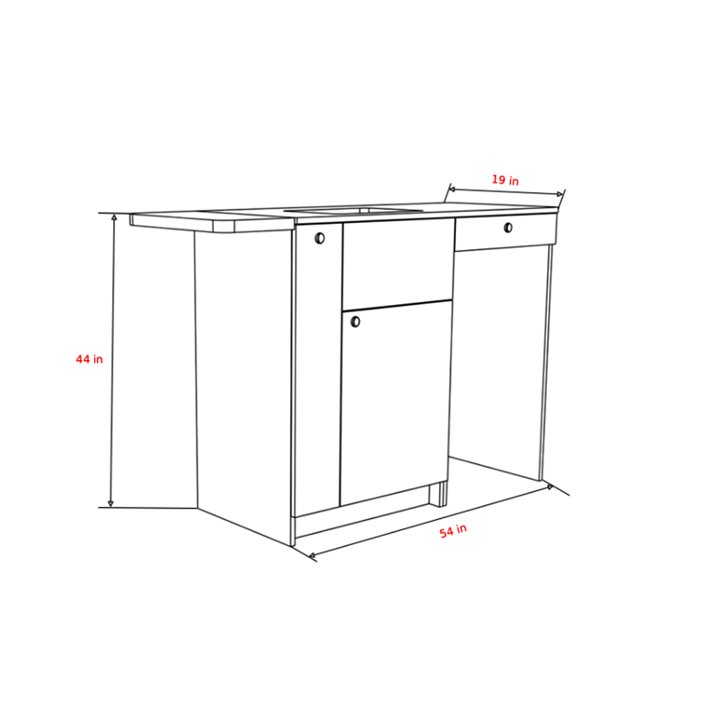 Sprinter 144 Galley Kitchen Cabinet – Two-Sided Storage with Fold-Out Counter