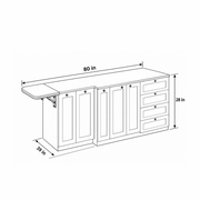 White Shaker Style Campervan Kitchen Cabinet Set with Bamboo Countertop | Vankea