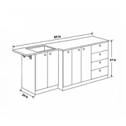 Pastel Sage Camper Van Kitchen Cabinet with Bamboo & Foldable Countertop | Vankea