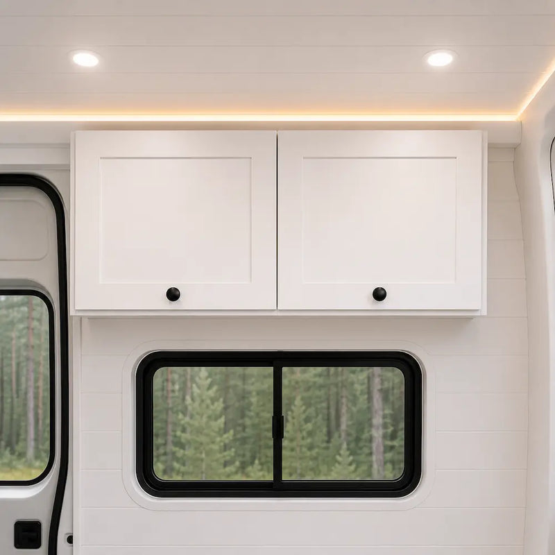 Van Overhead Storage Cabinet, Double Door & LED Light | Vankea
