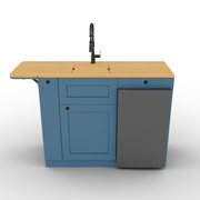 Ford Transit Van Kitchen Cabinet with Bamboo Top and Pull-Out Storage | Vankea