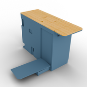 Ford Transit Van Kitchen Cabinet with Bamboo Top and Pull-Out Storage | Vankea